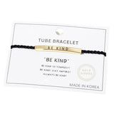 Gold Dipped BE KIND Message Bar Pointed Rope Bracelet