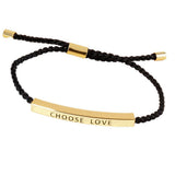 Gold Dipped Bar Pointed Rope Cinch Pull Tie Bracelet