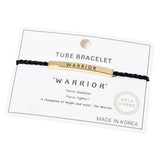 Gold Dipped WARRIOR Bar Pointed Rope Pull Tie Bracelet