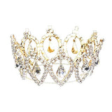Pave Crystal Rhinestone Teardrop Dangle Mini Crown Tiara