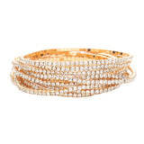 Women's 12Pcs Stackable Rhinestone Stretch Evening Bracelets