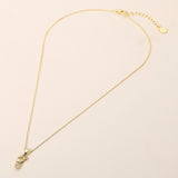14K Gold Dipped CZ Stone Paved Festive Bell Pendant Necklace
