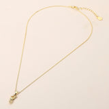 14K Gold Dipped CZ Stone Paved Reindeer Pendant Necklace