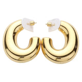 18K Gold Dipped Chunky Stainless Steel Hoop Earrings
