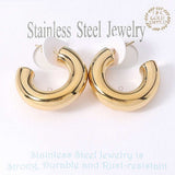 18K Gold Dipped Stainless Steel Chunky Hoop Earrings