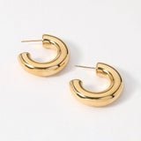 18K Gold Dipped Stainless Steel Chunky Hoop Earrings