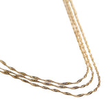 18K Gold Filled Twisted Layered Chain Necklace