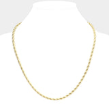 20 INCH, 3mm Stainless Steel Rope Chain Necklace