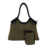 2Pcs Bling Shoulder Bag and Mini Pouch Bag Set