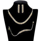 3PCS Rhinestone Necklace Jewelry Set