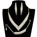 3PCS Rhinestone Pave Necklace Jewelry Set
