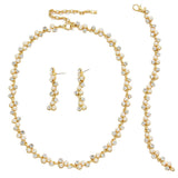 3PCS Rhinestone Pearl Necklace