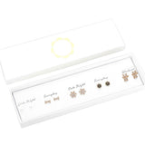 5Pairs - Pearl Bow Snowflake Round Bead Reindeer Earrings