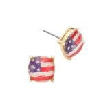 Women's American USA Flag Stud Earrings 4th of July