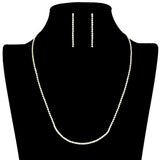 Dainty Rhinestone Necklace Earring Set