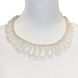 Bicone Beaded Bun Wrap Headpiece Necklace