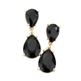 Women's Double Teardrop Link Dangle Evening Earrings