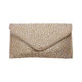 Bling Stone Studded Flap Envelop Evening Clutch Bag / Crossbody Bag