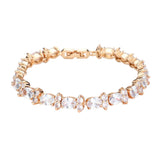 CZ Round Oval Cluster Evening Bracelet
