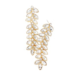 Marquise Crystal Leaf Vine Drop Evening Earrings