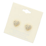 Crystal Pave Heart Stud Earrings