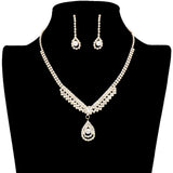 Crystal Rhinestone Teardrop Pave Necklace