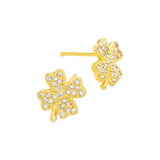 Cubic Zirconia Clover Stud Earrings