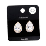 Cubic Zirconia Teardrop Crystal Rhinestone Stud Earrings