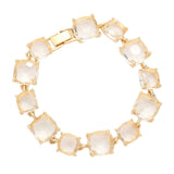 Women's Cushion Square Stone Link Evening Bracelet