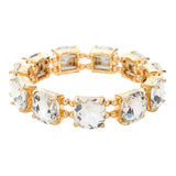 Women's Cushion Square Stone Stretch Evening Bracelet