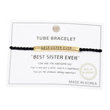 Gold Dipped BEST SISTER Pointed Rope Pull Tie Bracelet