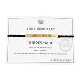 Gold Dipped Bridesmaid Bar Pointed Rope Pull Tie Bracelet