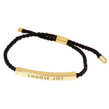 Gold Dipped Bar Pointed Rope Cinch Pull Tie Bracelet