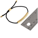 Gold Dipped MAMA Message Bar Pointed Rope Pull Tie Bracelet