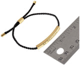 Gold Dipped WARRIOR Bar Pointed Rope Pull Tie Bracelet