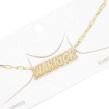 Gold Dipped Warrior Message Pendant Necklace