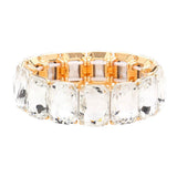 Emerald Cut Stone Stretch Evening Bracelet