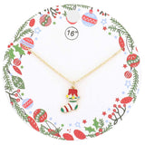 Enamel Christmas Sock Pendant Necklace