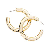 Fashionable Bold Metal Half Hoop Earrings