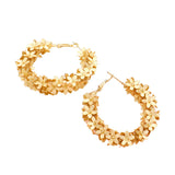 Flower Cluster Hoop Earrings