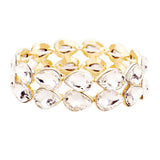 Women's Glass Crystal Teardrop Stretch Evening Bracelet
