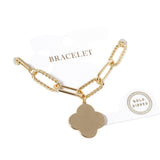 Gold Dipped Quatrefoil Charm Bracelet