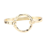 Women's Hammered Open Metal Circle Hook Bracelet