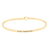 Just Married Thin Metal Hook Bracelet