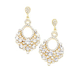 Marquise Crystal Chandelier Statement Evening Earrings
