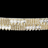 Marquise Stone Accented Sash Bridal Wedding Belt Headband