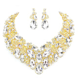 Marquise Stone Cluster Accented Evening Necklace