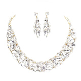 Marquise Stone Cluster Evening Necklace