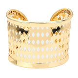 Metal Cut Out Detailed Split Cuff Bracelet
