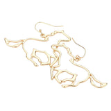 Metal Cut Out Horse Dangle Earrings